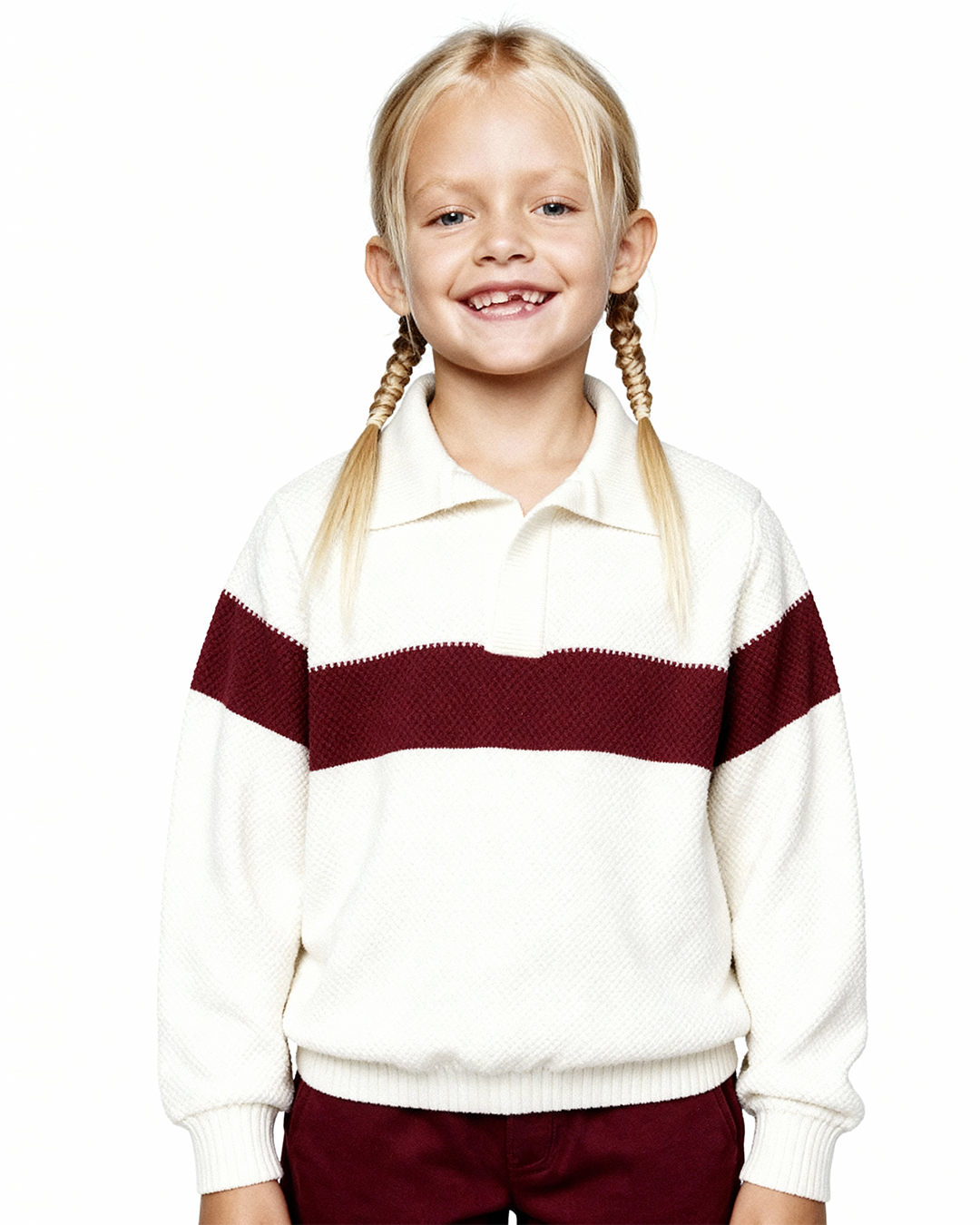 Knitted polo sweater