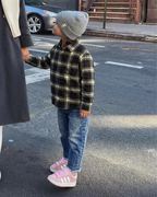 Cozy Street ( Plaid shirt + Barrel pants )