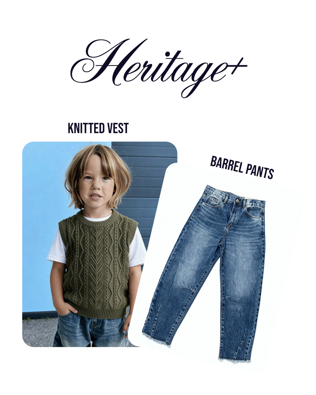 Heritage+ ( Knitted vest + Barrel pants )