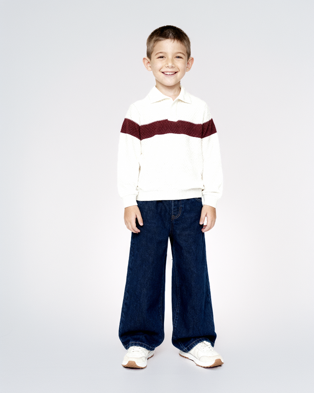 Knitted polo sweater