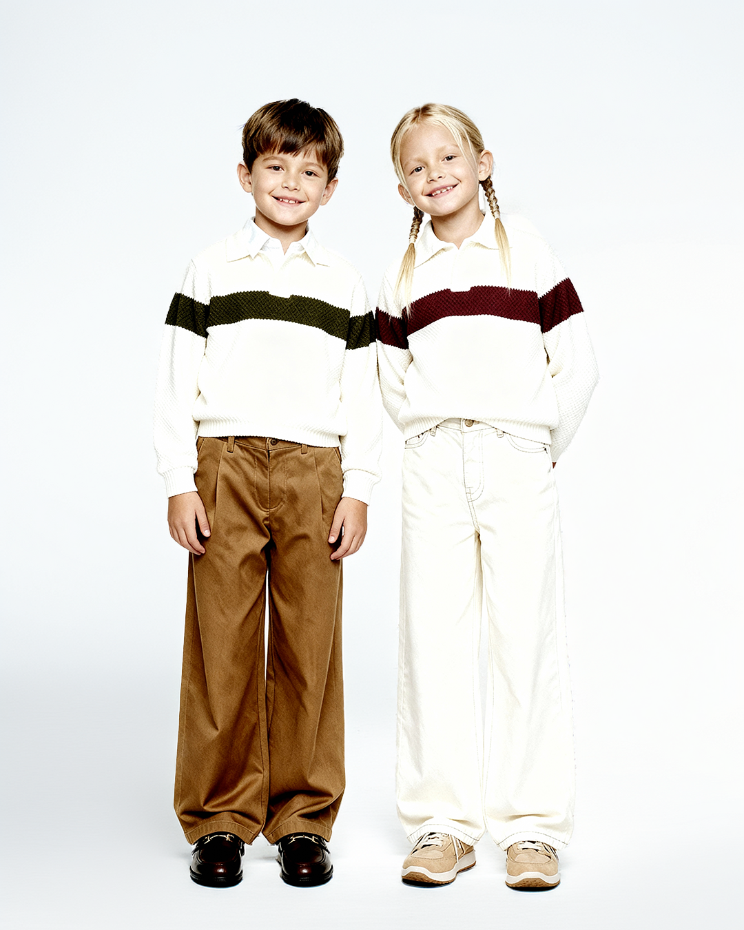 Knitted polo sweater