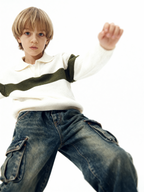 Knitted polo sweater