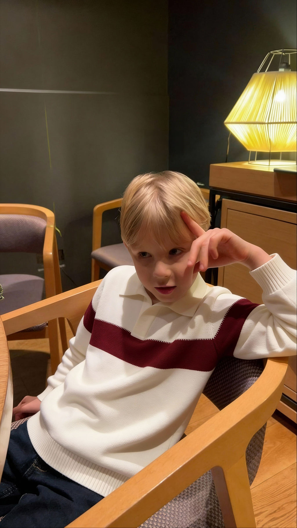 Knitted polo sweater