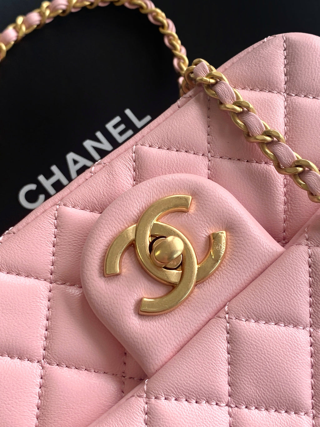 CC Mini Square Flap Bag Petal Pink Edition