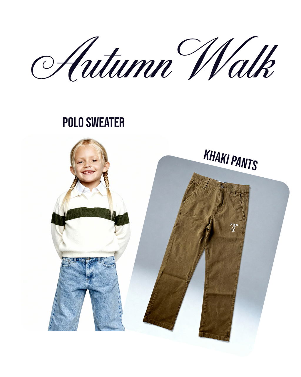 Autumn Walk ( Polo sweater + Khaki pants )