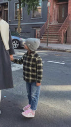 Cozy Street ( Plaid shirt + Barrel pants )