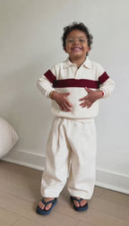 Knitted polo sweater