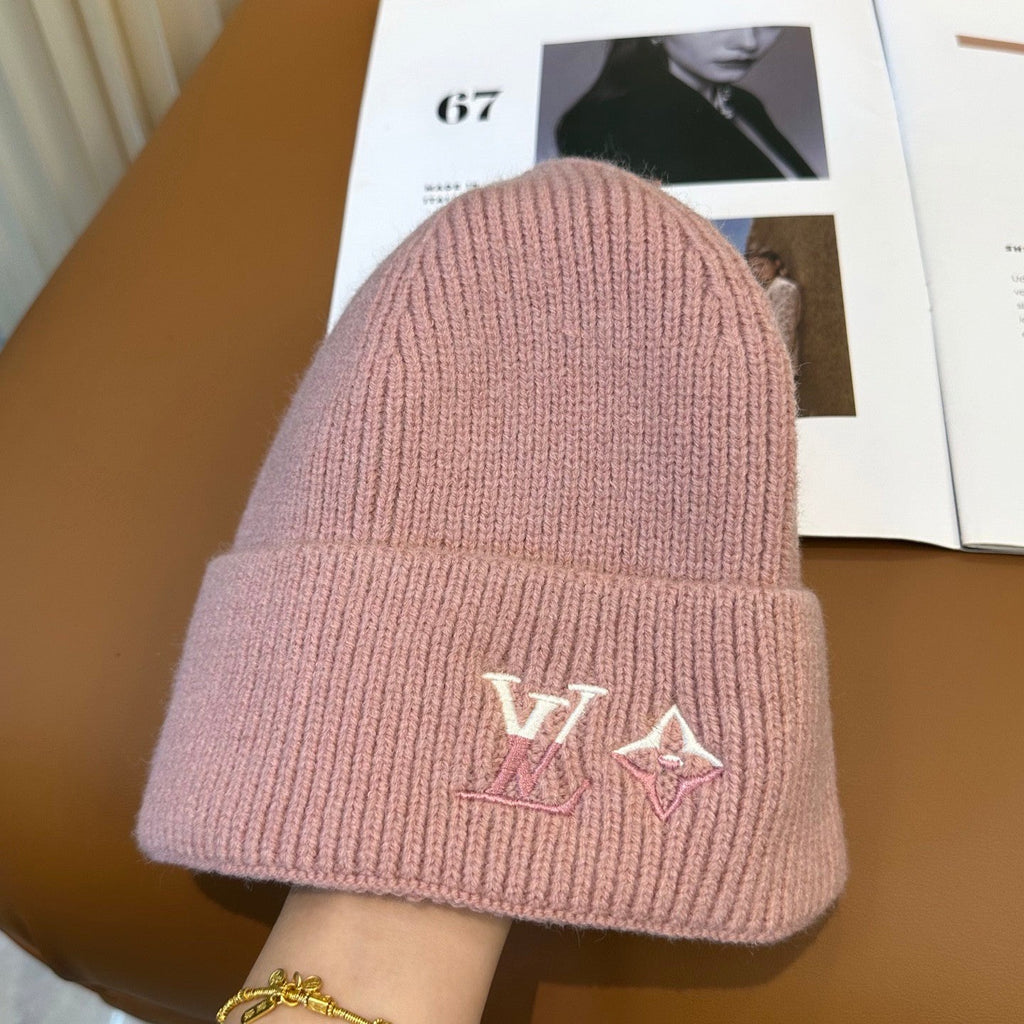 l/v Knit Beanie in Pink